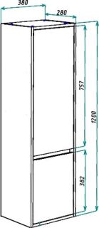 Пенал Bellezza Лоренцо 35см правый серебро 00000007035